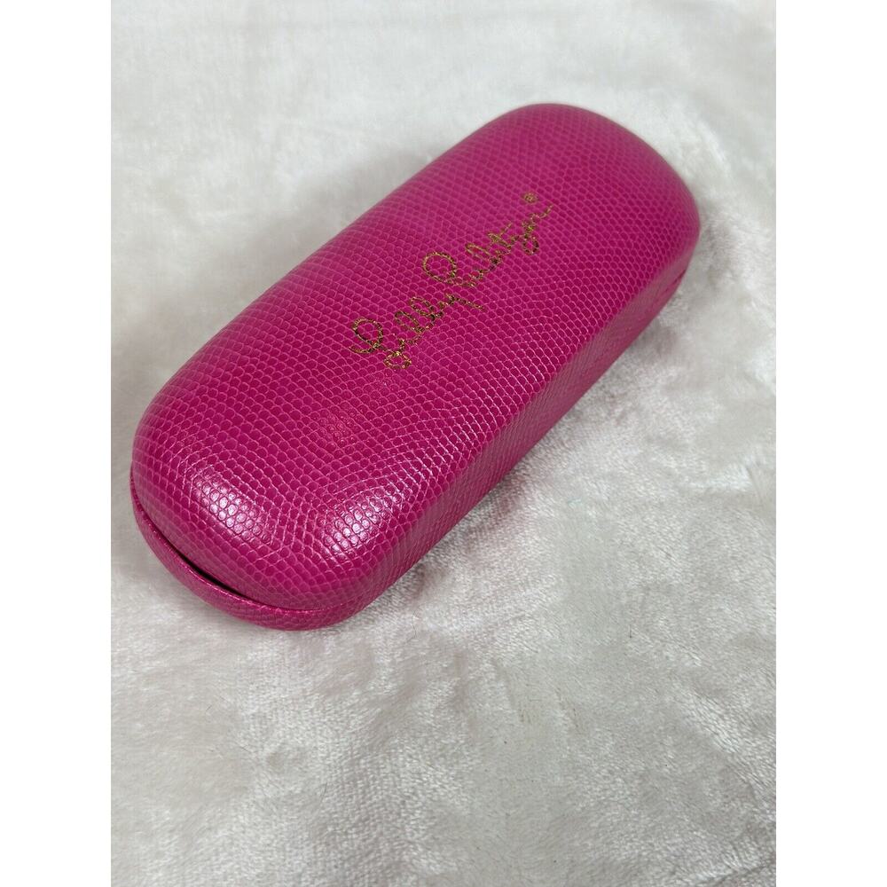 Lilly Pulitzer - Hard Glasses Case - Pink - Faux Snake Skin - Blue Interior
